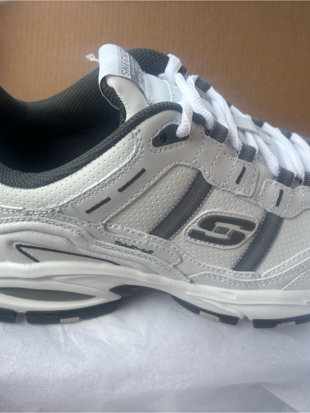 Skechers Men’s White and Black Athletic Sneakers